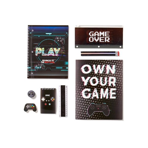 Schoolyard Vibes Boys Children Backpack with Stationary Set "Game Over" - Picture 2 of 2